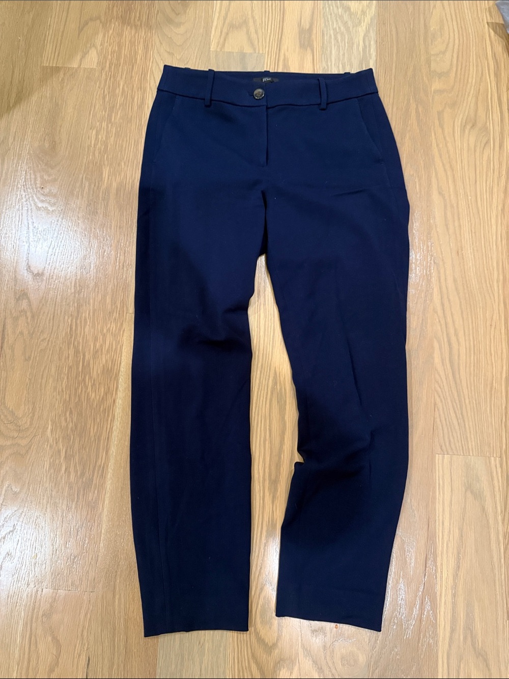 NWOT J. Crew Navy Tailored Straight-Leg Trousers 4